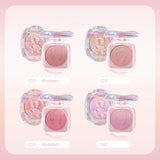 Girls' gradual Powder Blusher Palette Crystal Shell Cosmetics Face Cheek Contour Blush Cream Makeup Rouge Tint Pink Peach Blush