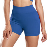 CHRLEISURE Seamless Ribbed Yoga Shorts For Women High Waisted Biker Tights Elastic Workout Slim Sports Leggings Sportswear
