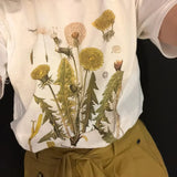 Dandelion Botanical Graphic Tshirt Hiking Shirt Botanical Print Shirt Short Sleeve Cotton Oversized Tee Women Clothing Harajuku