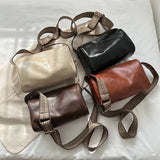 Vintage PU Leather Boston Women Small Handbag and Purse Fashion Designer Crossbody Bag Female Casual Travel Pillow Shoulder Bag
